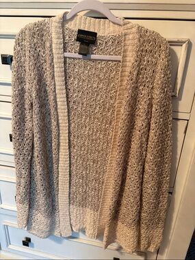 Absolutely Open-Front Cream Knit Cardigan